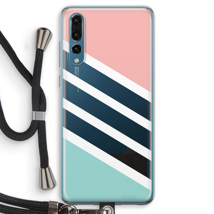 Strepen pastel: Huawei P20 Pro Transparant Hoesje met koord