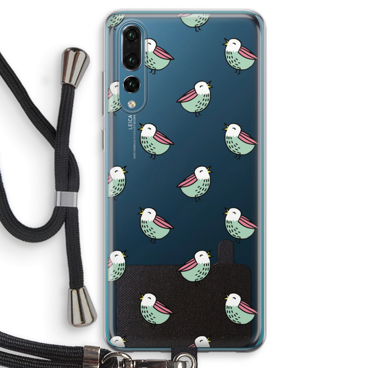 Vogeltjes: Huawei P20 Pro Transparant Hoesje met koord