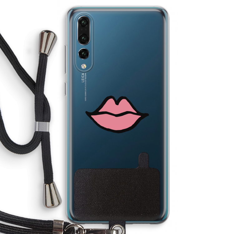 Kusje: Huawei P20 Pro Transparant Hoesje met koord