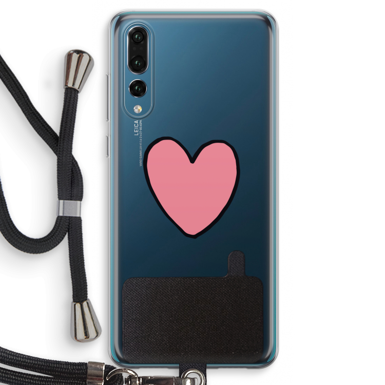 Hartje: Huawei P20 Pro Transparant Hoesje met koord