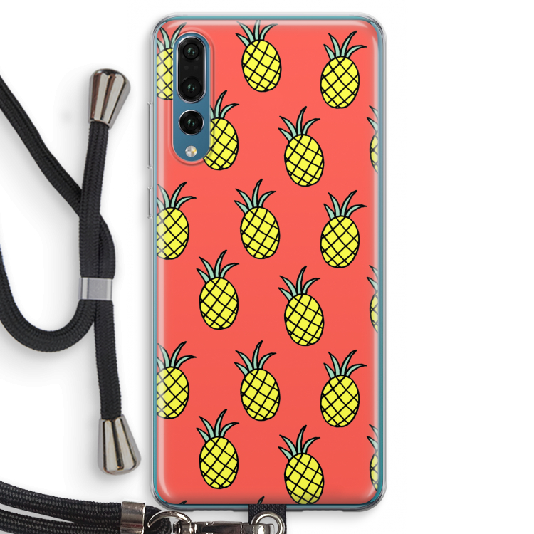Ananas: Huawei P20 Pro Transparant Hoesje met koord
