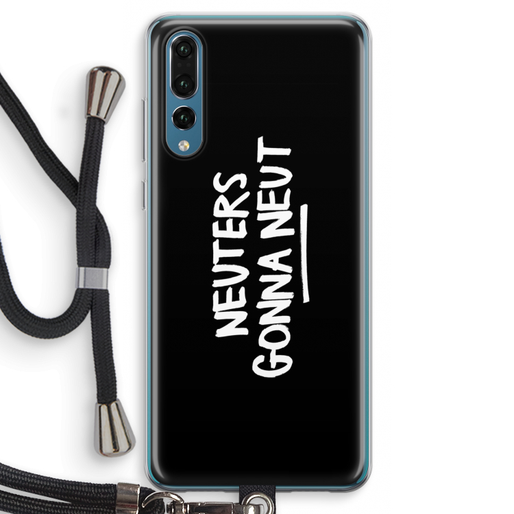 Neuters (zwart): Huawei P20 Pro Transparant Hoesje met koord