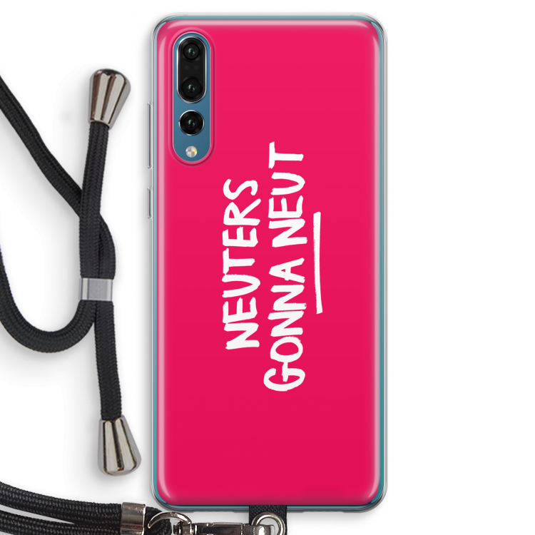 Neuters (roze): Huawei P20 Pro Transparant Hoesje met koord