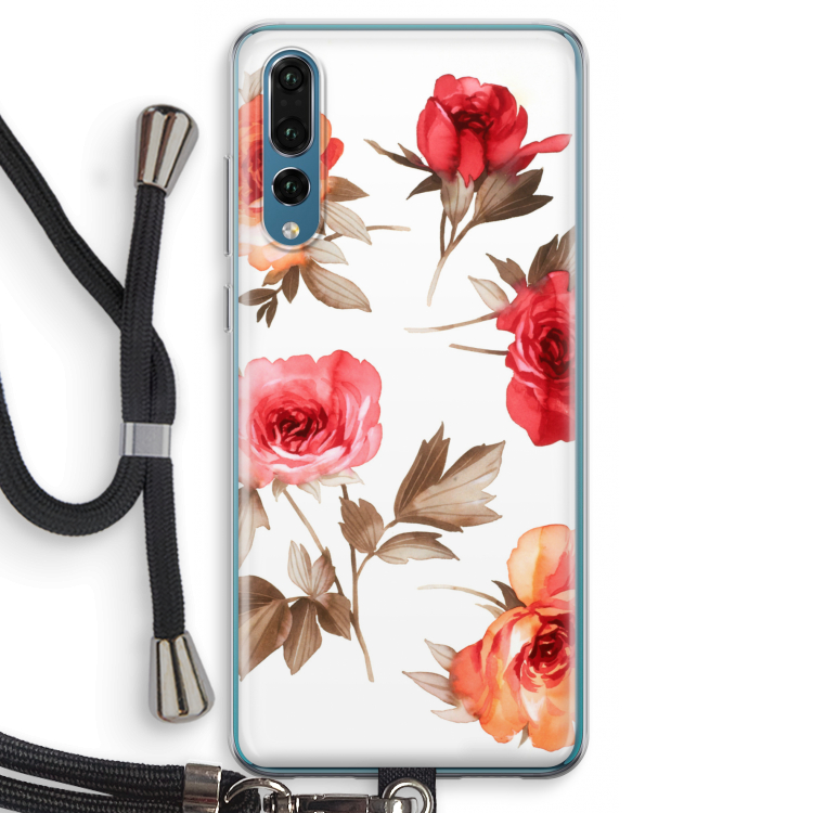 Roosjes: Huawei P20 Pro Transparant Hoesje met koord