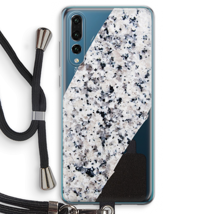 Gespikkelde marmer: Huawei P20 Pro Transparant Hoesje met koord