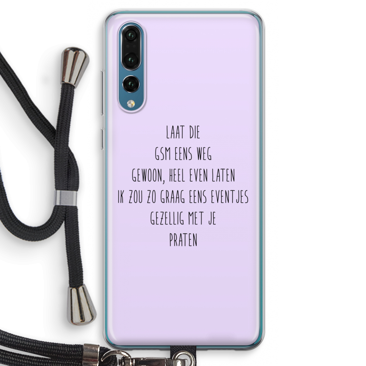 GSM: Huawei P20 Pro Transparant Hoesje met koord