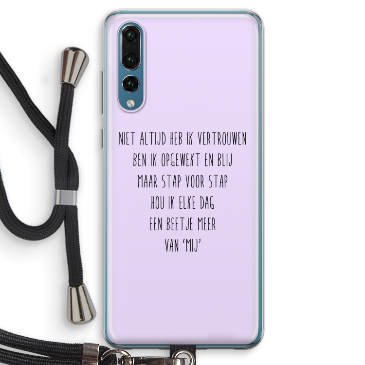 Zelfvertrouwen: Huawei P20 Pro Transparant Hoesje met koord