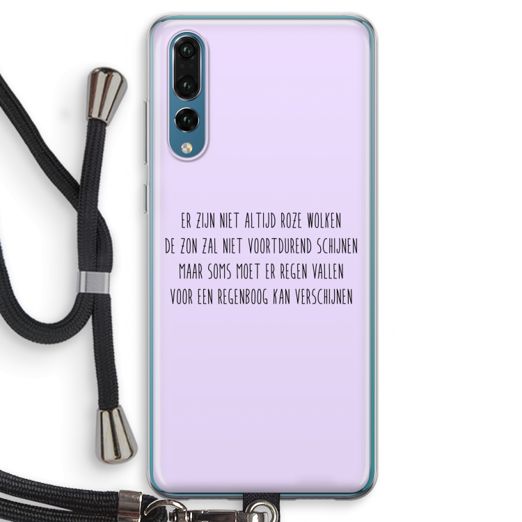 Regenboog: Huawei P20 Pro Transparant Hoesje met koord