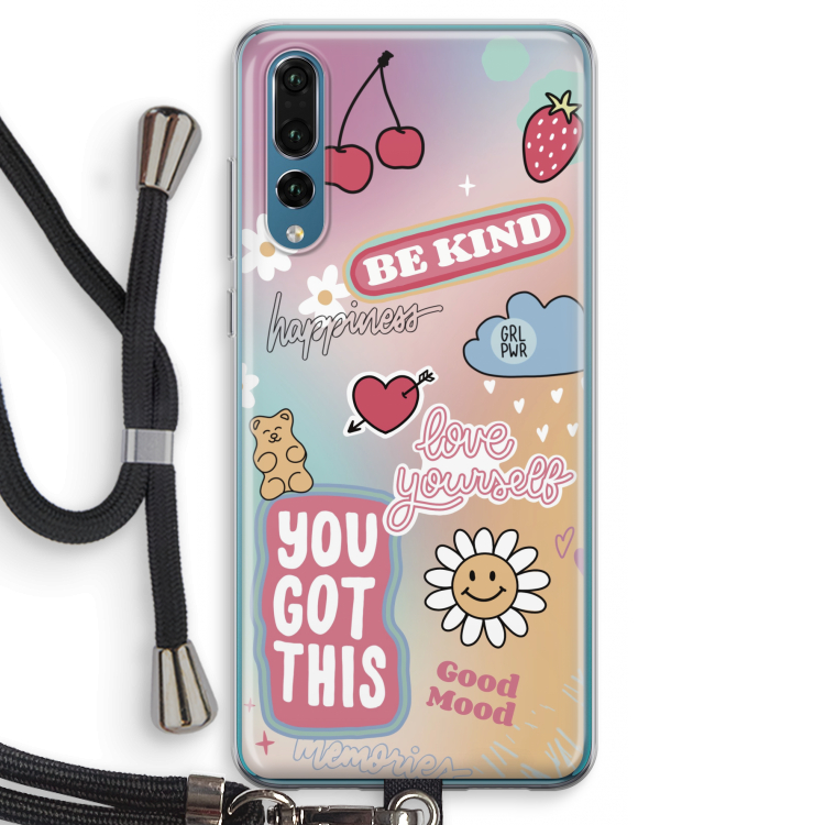 Positivity: Huawei P20 Pro Transparant Hoesje met koord