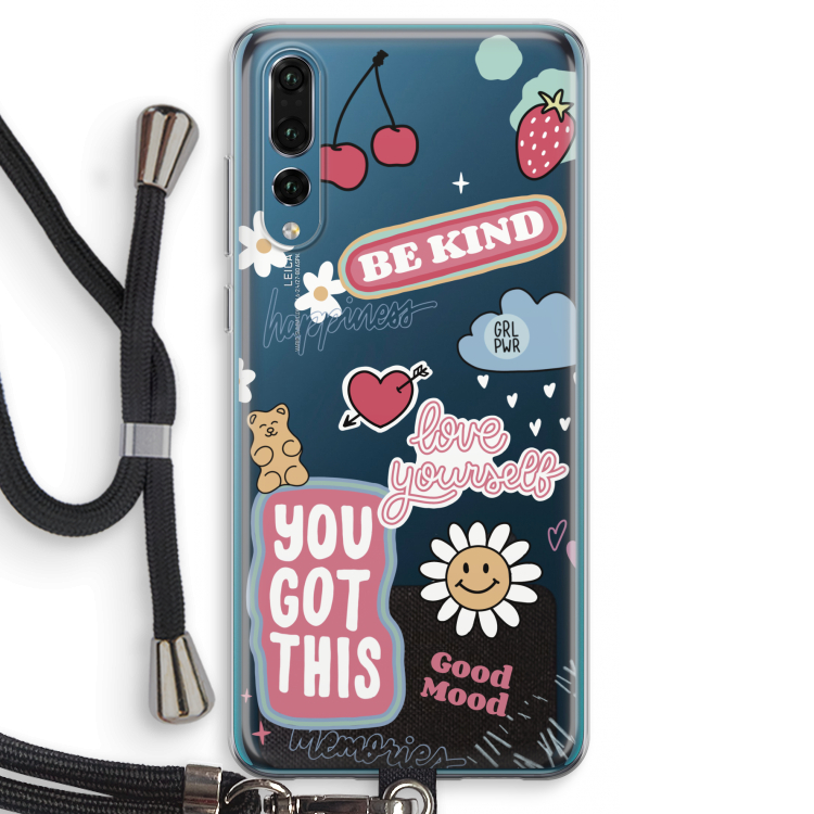 Positivity: Huawei P20 Pro Transparant Hoesje met koord