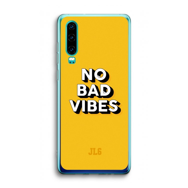 No Bad Vibes: Huawei P30 Transparant Hoesje