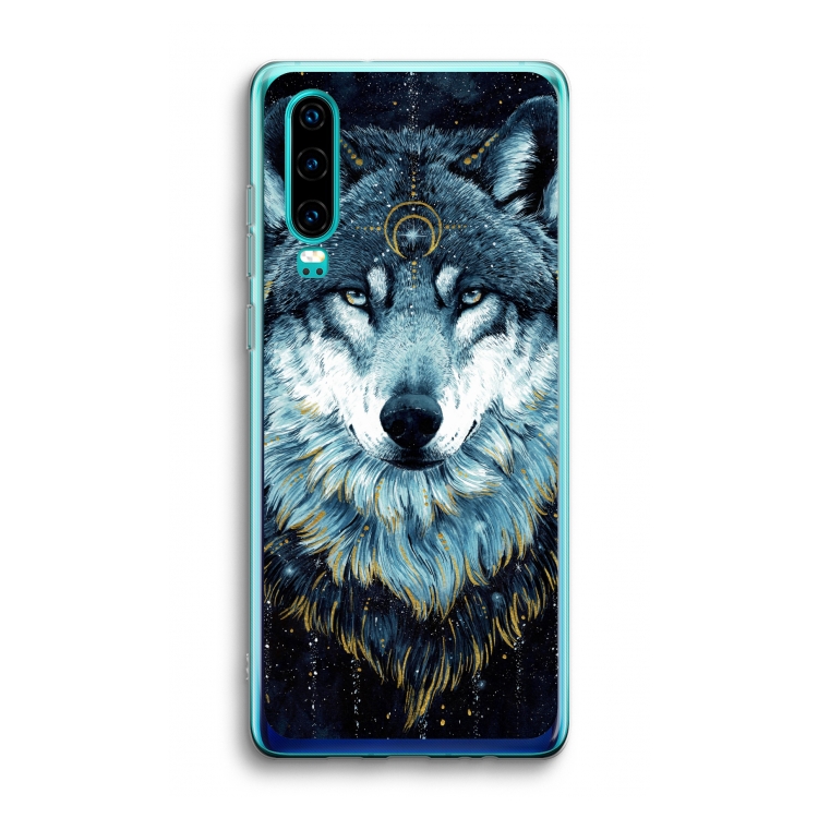 Darkness Wolf: Huawei P30 Transparant Hoesje