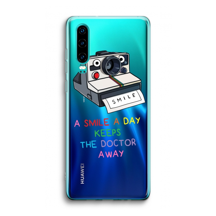 Smile: Huawei P30 Transparant Hoesje