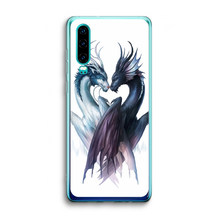 Yin Yang Dragons: Huawei P30 Transparant Hoesje