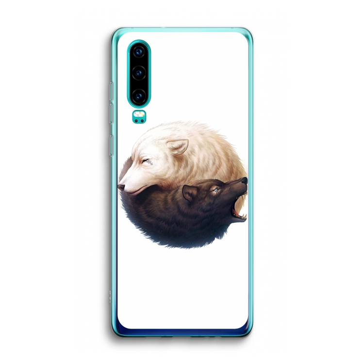 Yin Yang Wolves: Huawei P30 Transparant Hoesje