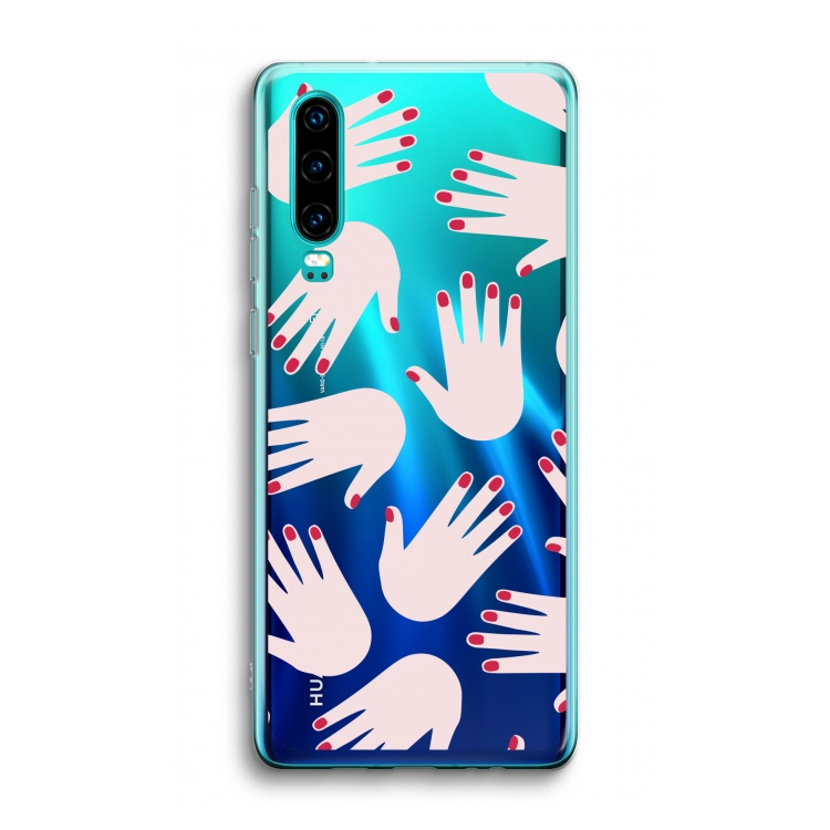 Hands pink: Huawei P30 Transparant Hoesje