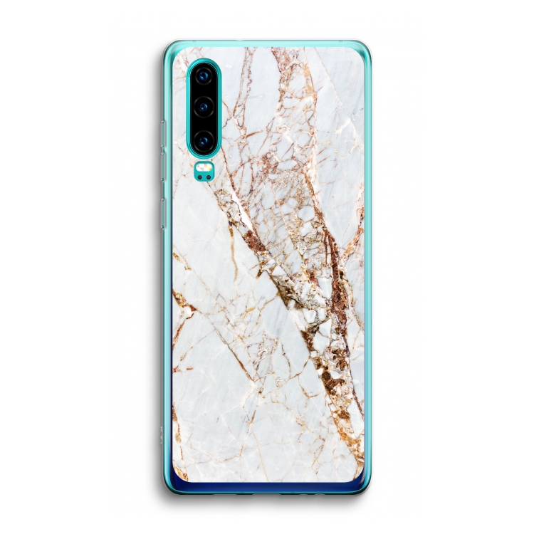 Goud marmer: Huawei P30 Transparant Hoesje