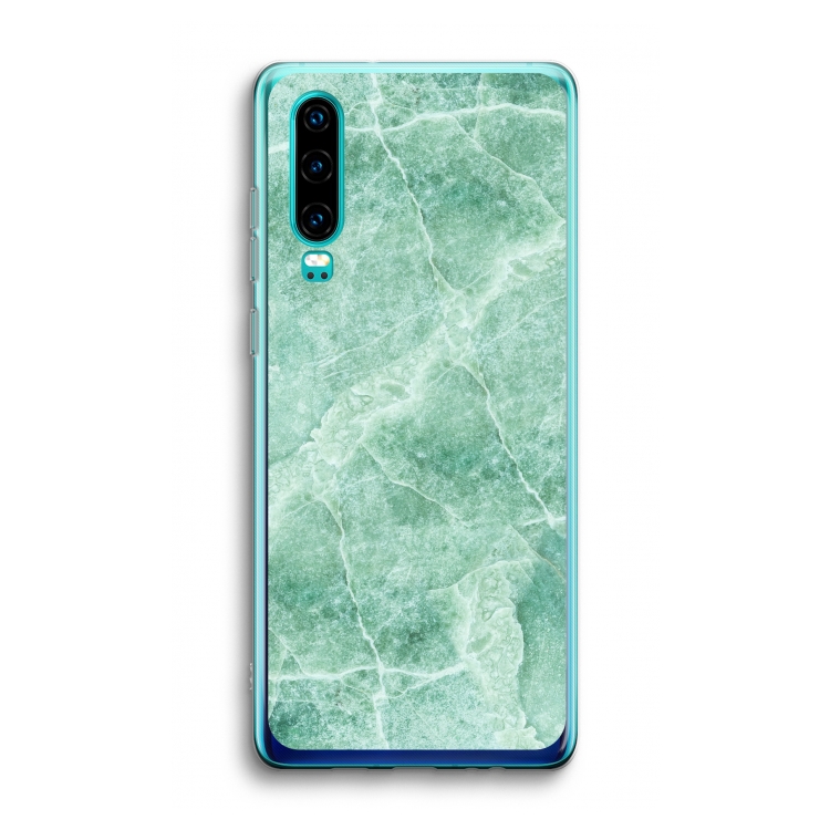 Groen marmer: Huawei P30 Transparant Hoesje