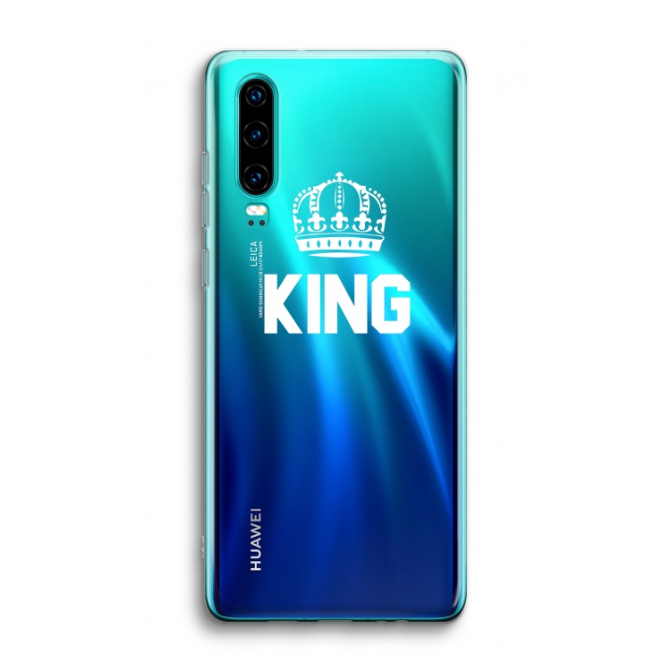 King zwart: Huawei P30 Transparant Hoesje