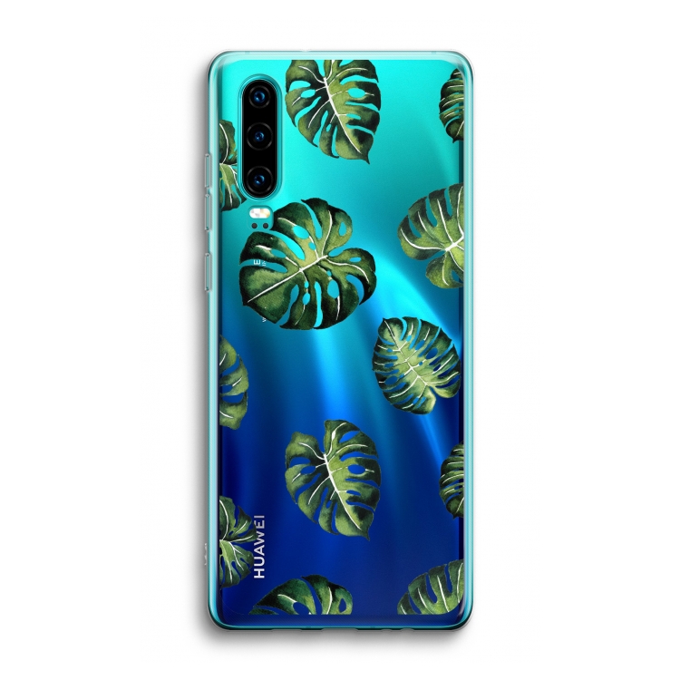 Tropische bladeren: Huawei P30 Transparant Hoesje