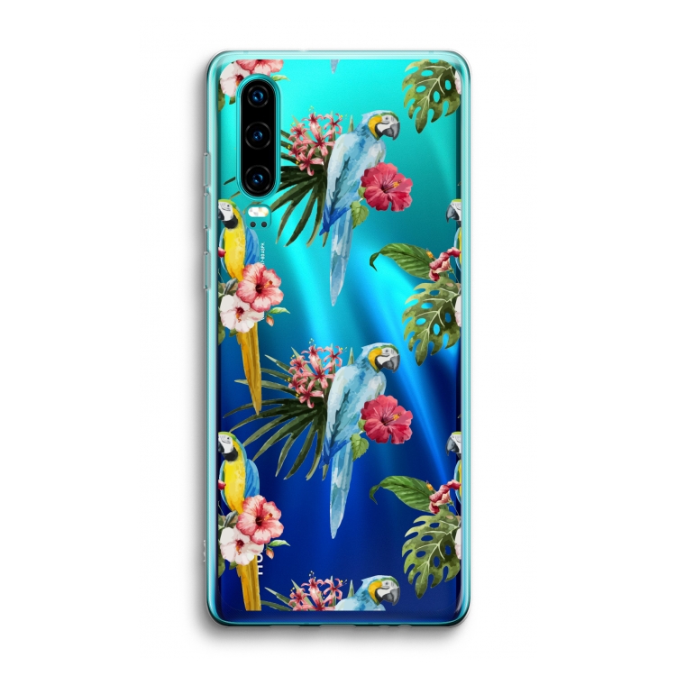 Kleurrijke papegaaien: Huawei P30 Transparant Hoesje