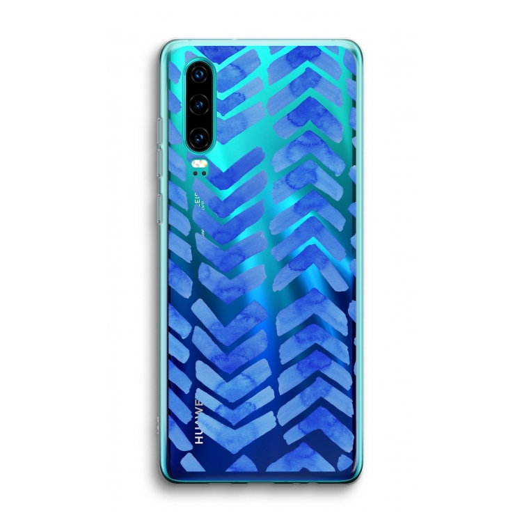 Blauwe pijlen: Huawei P30 Transparant Hoesje