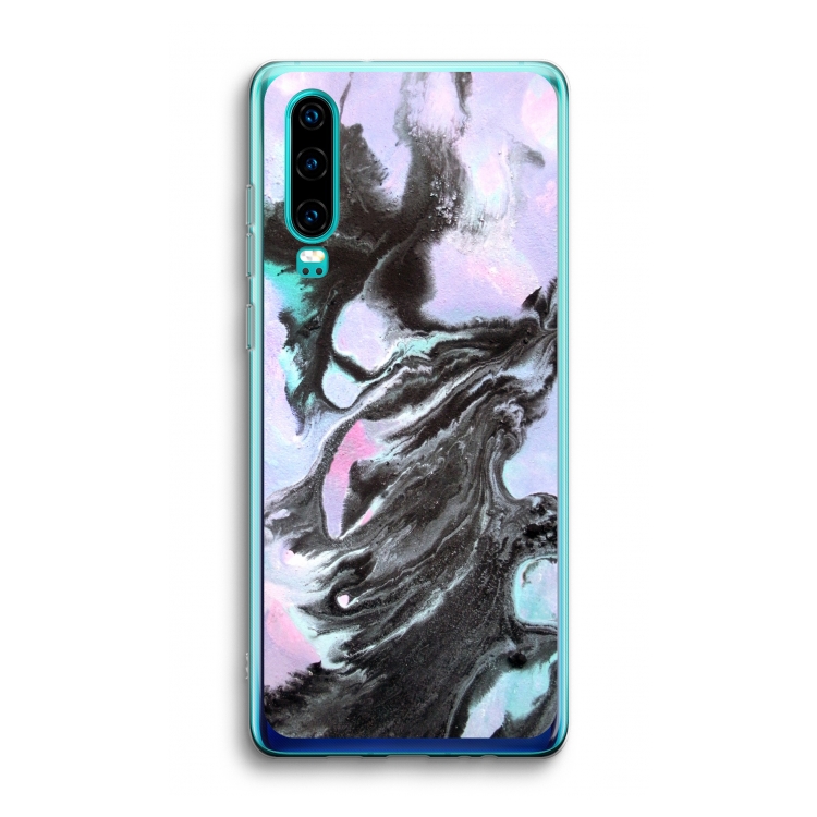 Pastel zwart: Huawei P30 Transparant Hoesje