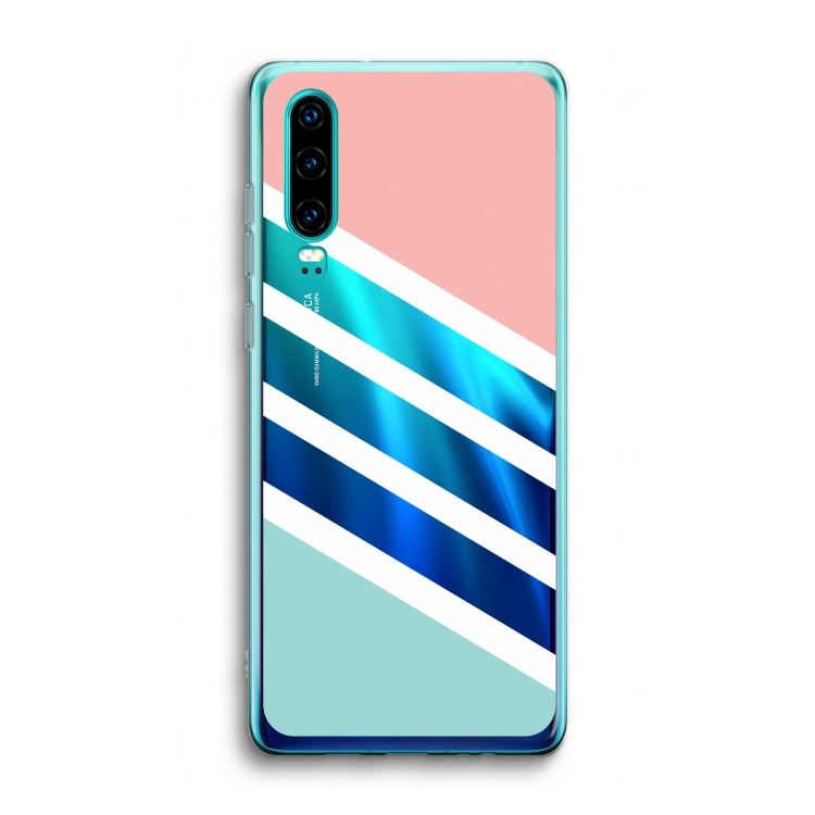 Strepen pastel: Huawei P30 Transparant Hoesje