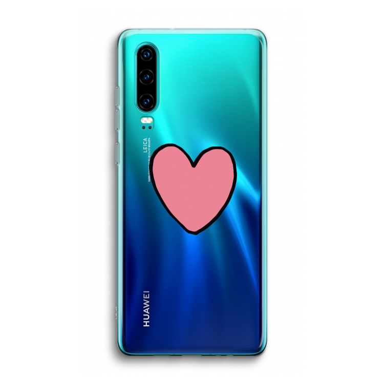 Hartje: Huawei P30 Transparant Hoesje