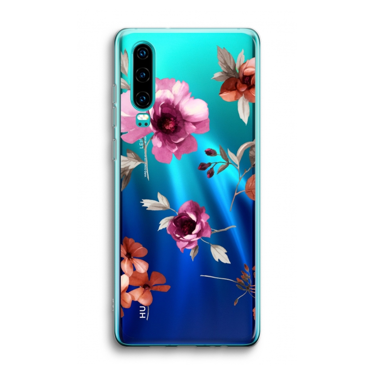 Geschilderde bloemen: Huawei P30 Transparant Hoesje