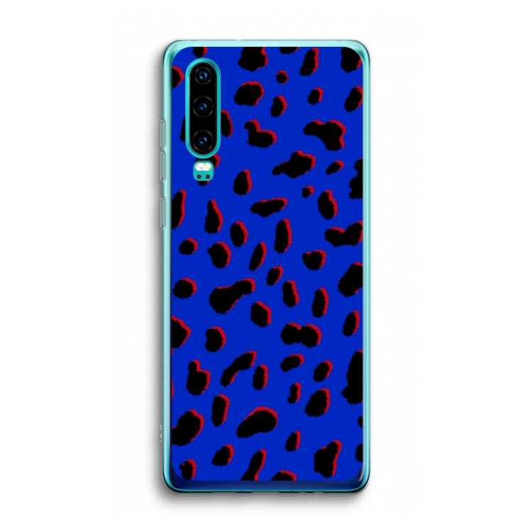 Blue Leopard: Huawei P30 Transparant Hoesje