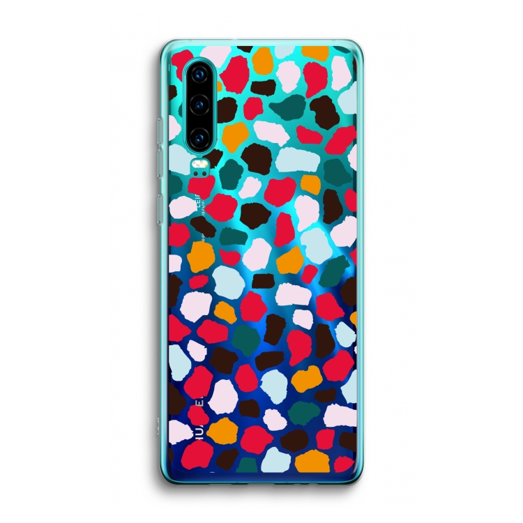Colored Giraffe: Huawei P30 Transparant Hoesje