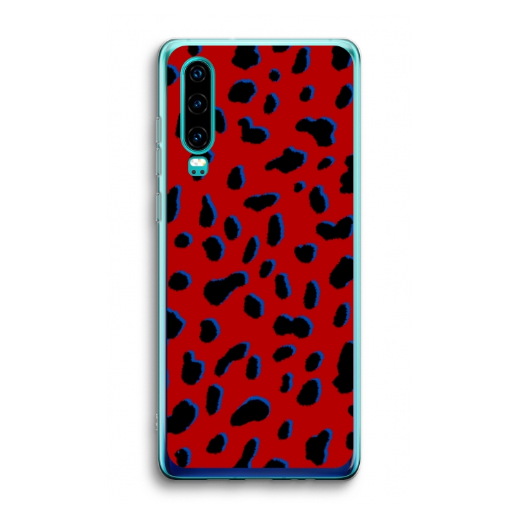 Red Leopard: Huawei P30 Transparant Hoesje