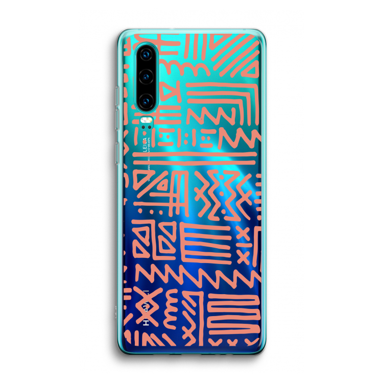 Marrakech Pink: Huawei P30 Transparant Hoesje
