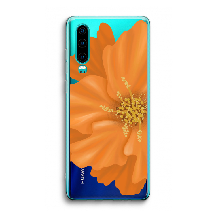 Orange Ellila flower: Huawei P30 Transparant Hoesje