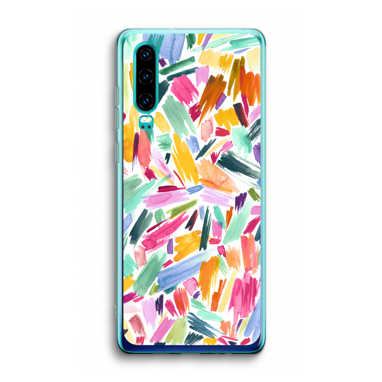 Watercolor Brushstrokes: Huawei P30 Transparant Hoesje