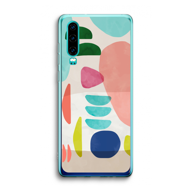 Bold Rounded Shapes: Huawei P30 Transparant Hoesje
