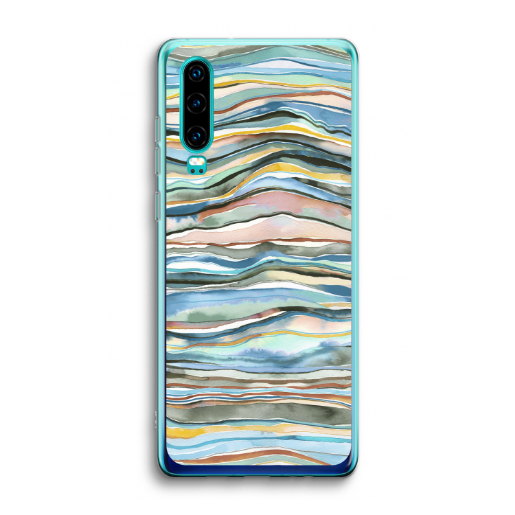 Watercolor Agate: Huawei P30 Transparant Hoesje