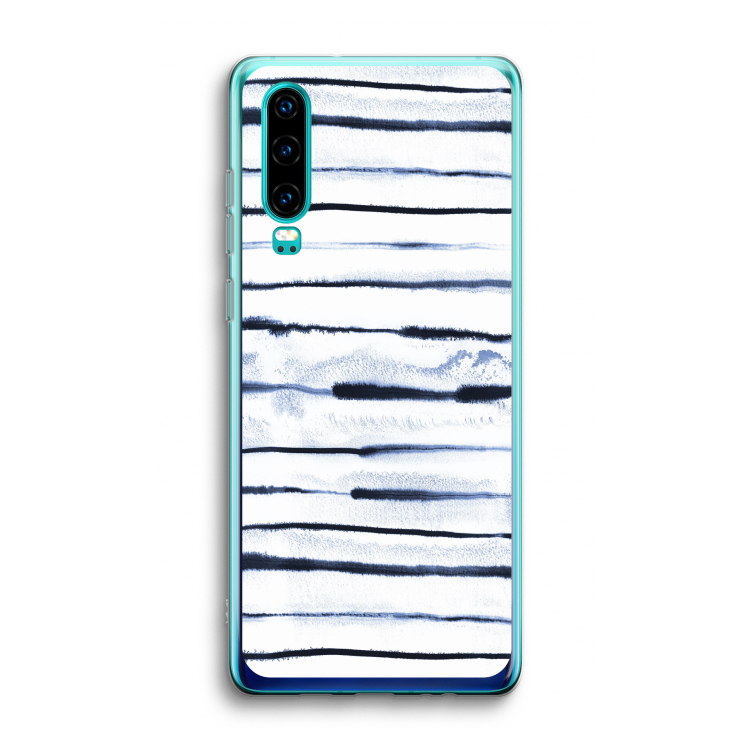 Ink Stripes: Huawei P30 Transparant Hoesje