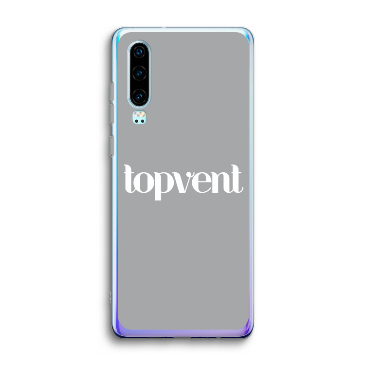 Topvent Grijs Wit: Huawei P30 Transparant Hoesje