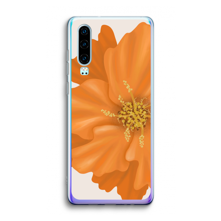 Orange Ellila flower: Huawei P30 Transparant Hoesje