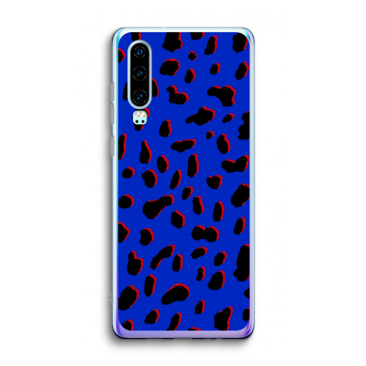 Blue Leopard: Huawei P30 Transparant Hoesje