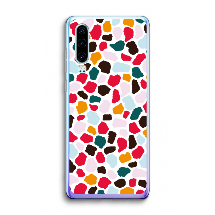 Colored Giraffe: Huawei P30 Transparant Hoesje