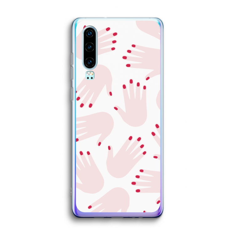 Hands pink: Huawei P30 Transparant Hoesje