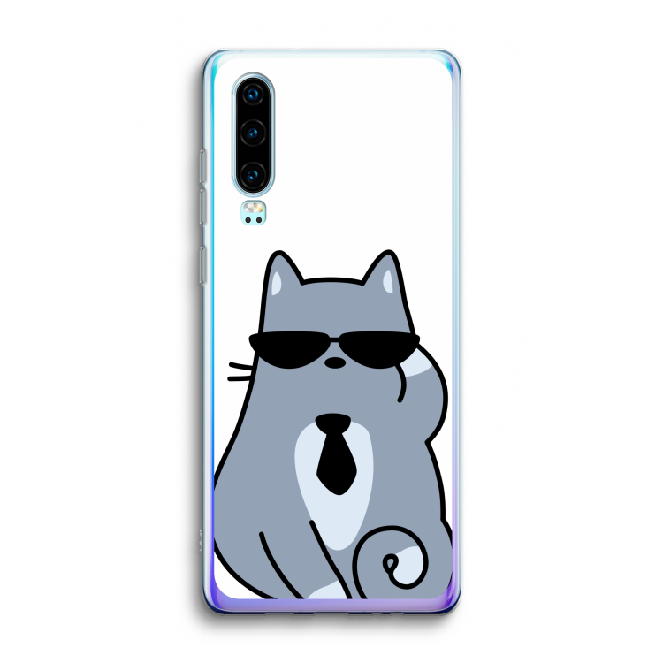 Cool cat: Huawei P30 Transparant Hoesje
