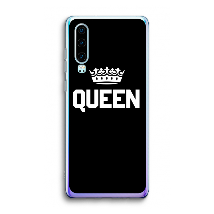 Queen zwart: Huawei P30 Transparant Hoesje