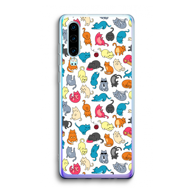 Kleurrijke katten: Huawei P30 Transparant Hoesje