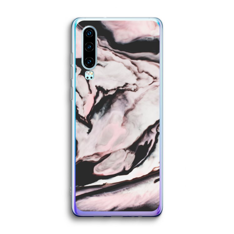 Roze stroom: Huawei P30 Transparant Hoesje
