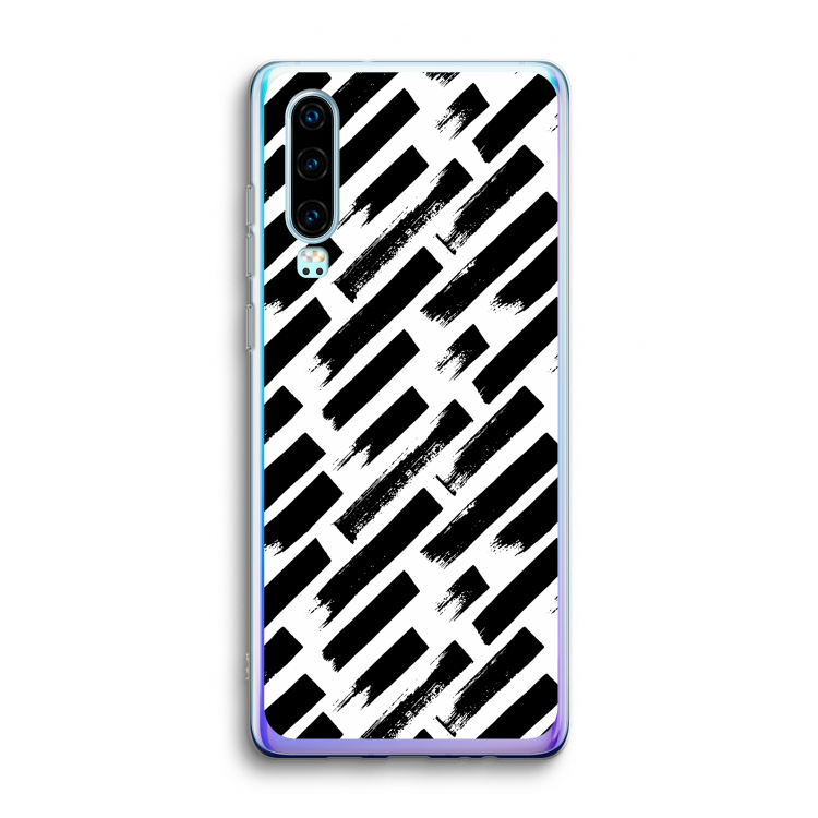Zwarte vegen: Huawei P30 Transparant Hoesje