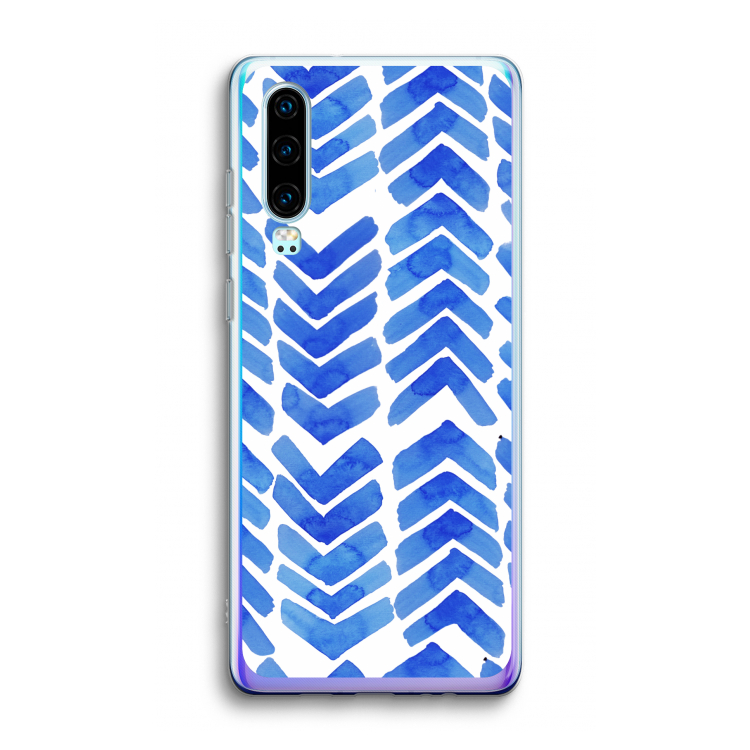 Blauwe pijlen: Huawei P30 Transparant Hoesje